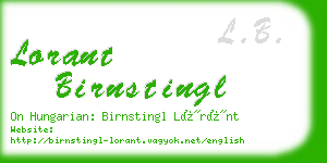 lorant birnstingl business card